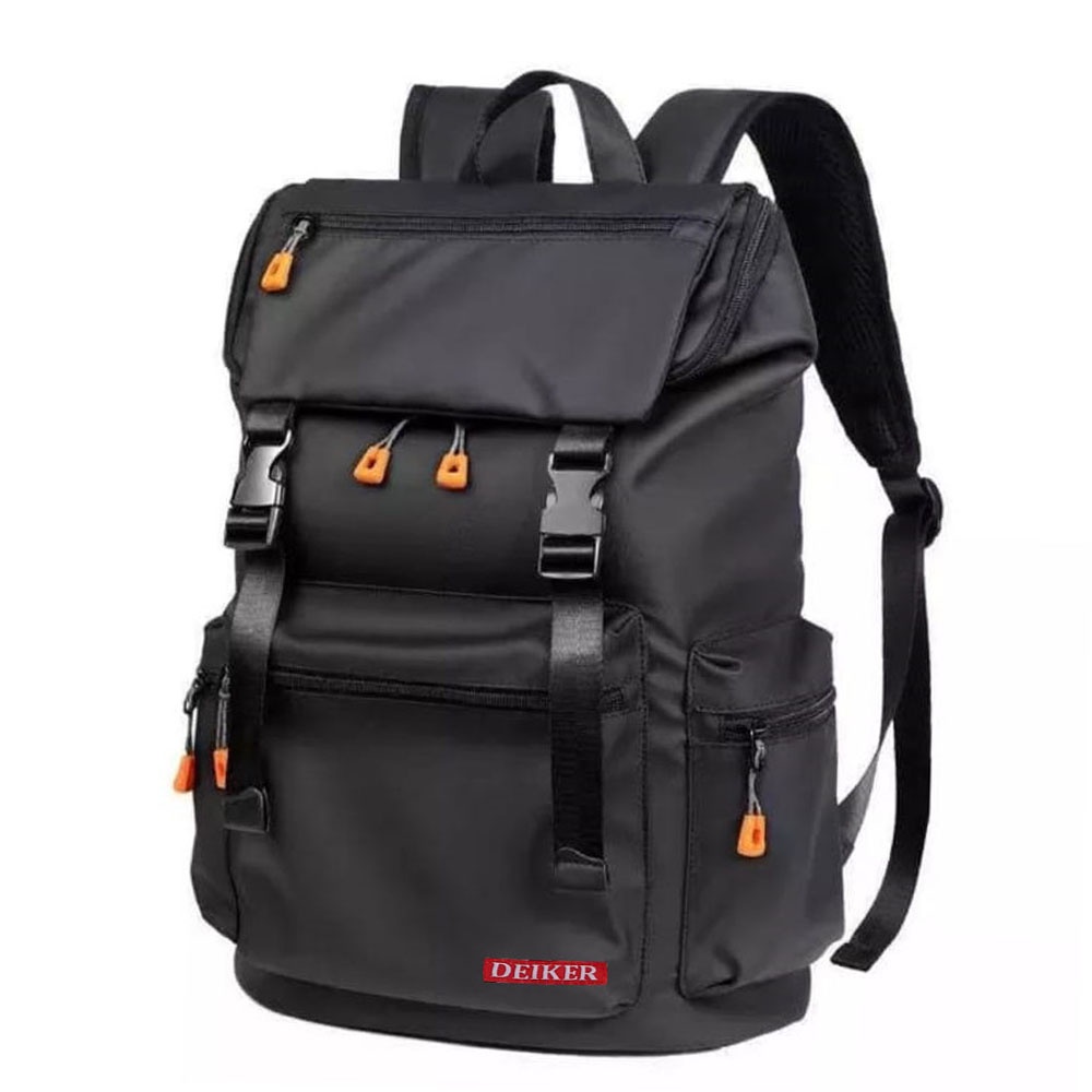 TAS RANSEL PRIA WATERPROOF BACKPACK LAPTOP  15 INCI DEIKER R2 BLACK TAS OUTDOOR TAS PUNGGUNG ANTI AIR