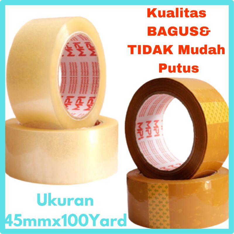 

Lakban Bening Dan Coklat 45mmx100 Yard