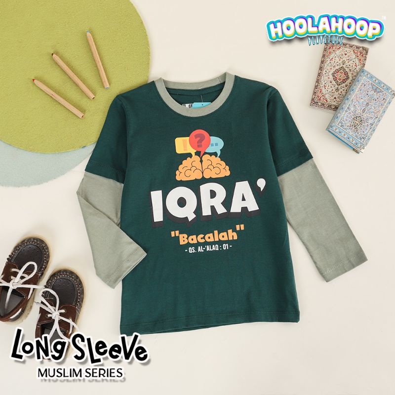 HOOLAHOOP BAJU KAOS ANAK COMBAT 20S HOOLAHOOP LONGSLEEVE MUSLIM SERIES 4T-12 t (4-10TH)