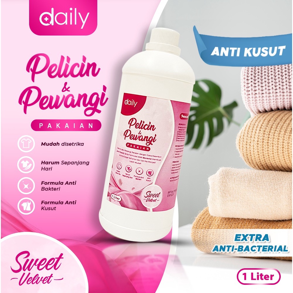 Pelicin &amp; Pewangi Pakaian Daily Pengharum dan Pelicin Pakaian Laundry 1 Liter