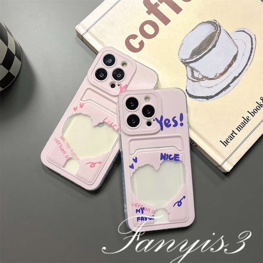 Compatible For IPhone 14 13 12 11 Pro Max X XR Xs Max 8 7 Plus SE 2020 Soft Case TPU Bening Holder Kartu Keberuntungan Untuk