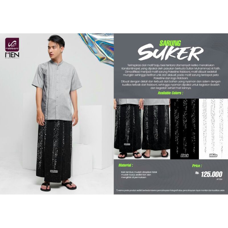 Sarung Suker SU3 Rabbani - Sarung Rabbani Palestine - Sarung Hitam Rabbani - Sarung Rabbani Terbaru 