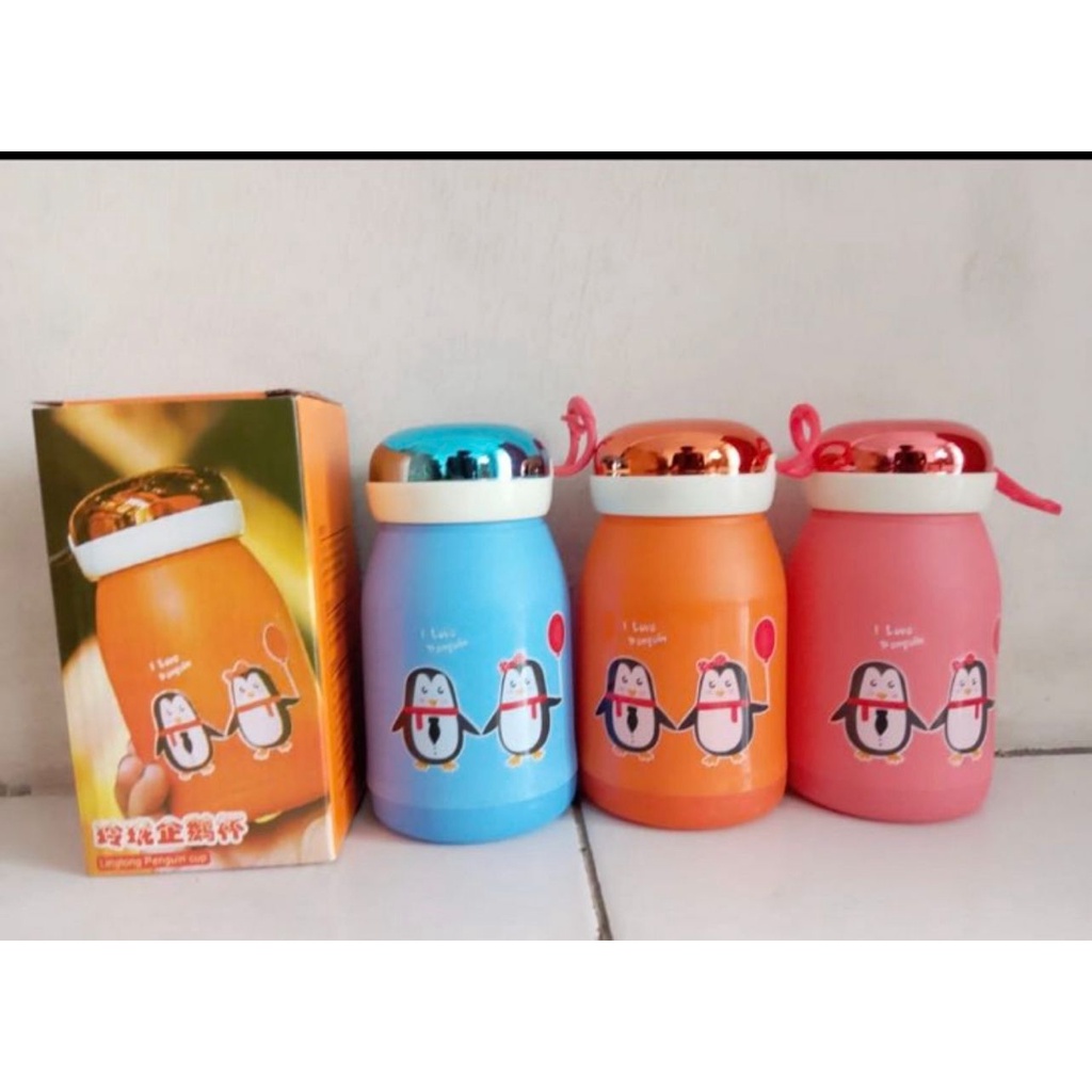 Botol Kaca Model Pingguin Karakter Lucu