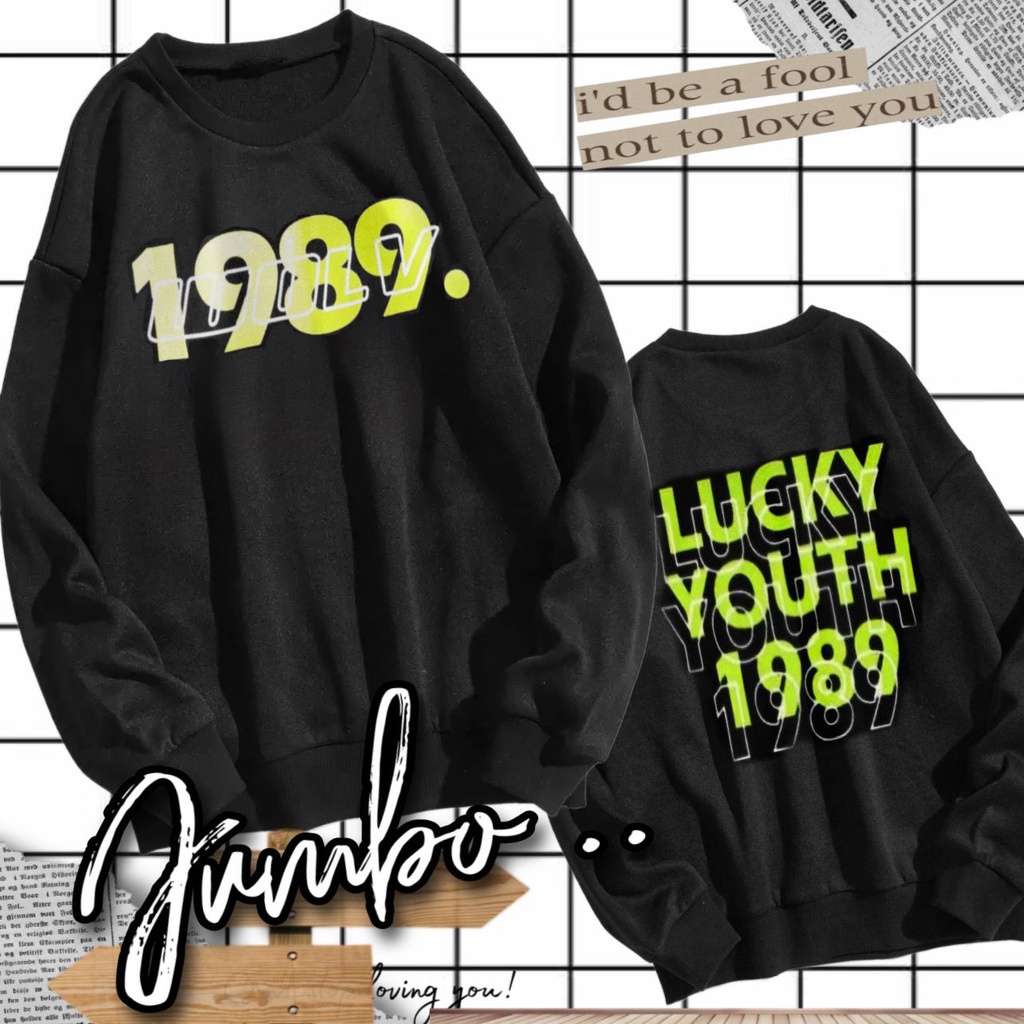 VS GG - baju atasan SWEATER JUMBO motif over size - konveksi murah