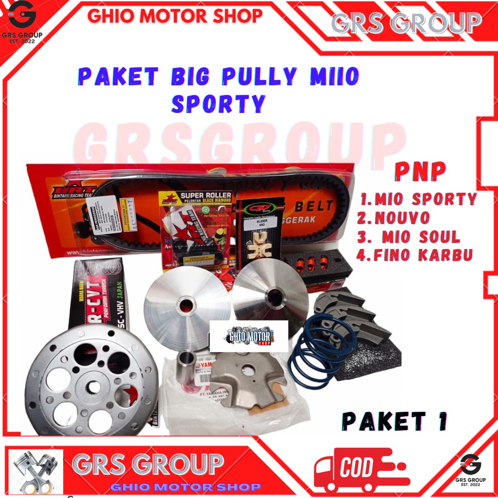 Paket Big Pully Mio sporty Paket full Mio sporty Mio soul karbu Fino karbu Nuvo Paket CVT Full Mio Old MIo smile Mio karbu Mio lama Upgrade cvt mio karbu Rumah roller full mio sporty Kirian full mio sporty Mio karbu Puly costume Mio sporty ghio motor shop