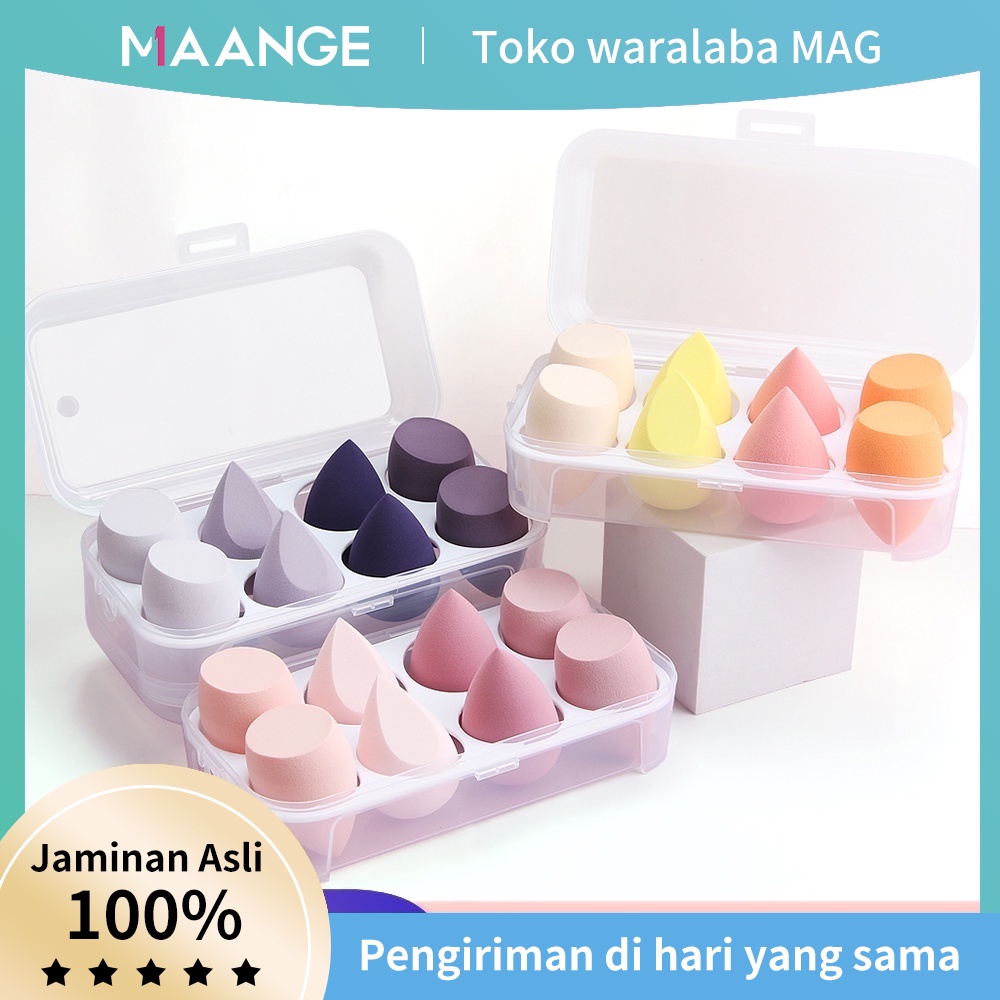 Alat Rias Premium MAANGE Sponges Egg Applicators Kotak 8 Spons Makeup Lembut Serbaguna 5911