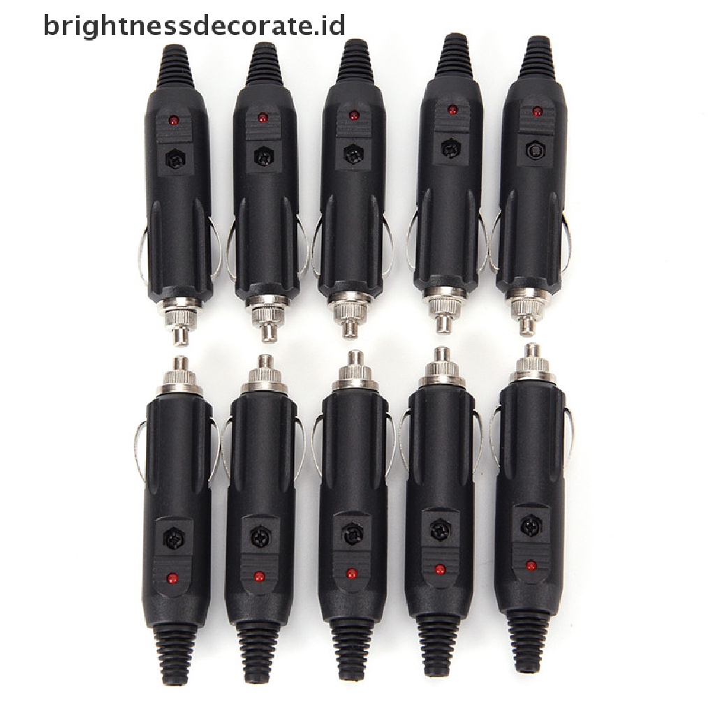 [Birth] 5pcs/set Konektor Colokan Soket Mobil 12V Male+Fuse LED Merah NEW [ID]