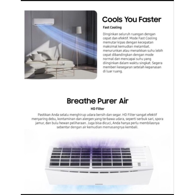 AC Samsung Murah 1/2PK 350watt AR05TG (Unit Only - Low Watt)