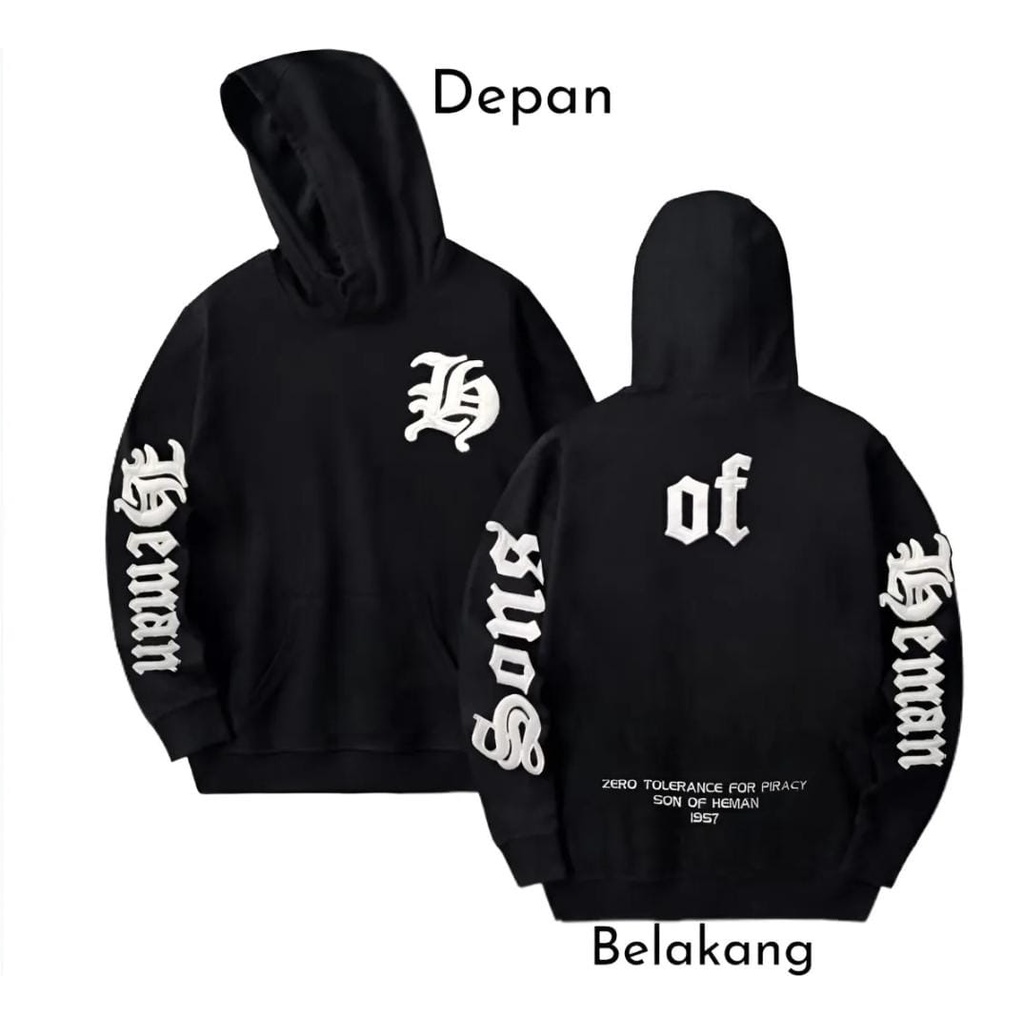 sasuke.id Jaket Cowok Bordir Laken Warna Terbaru full Bordir Bahan Tebal Hoodie Sweter Distro Motif Song Of Heman Unisex Pria Wanita