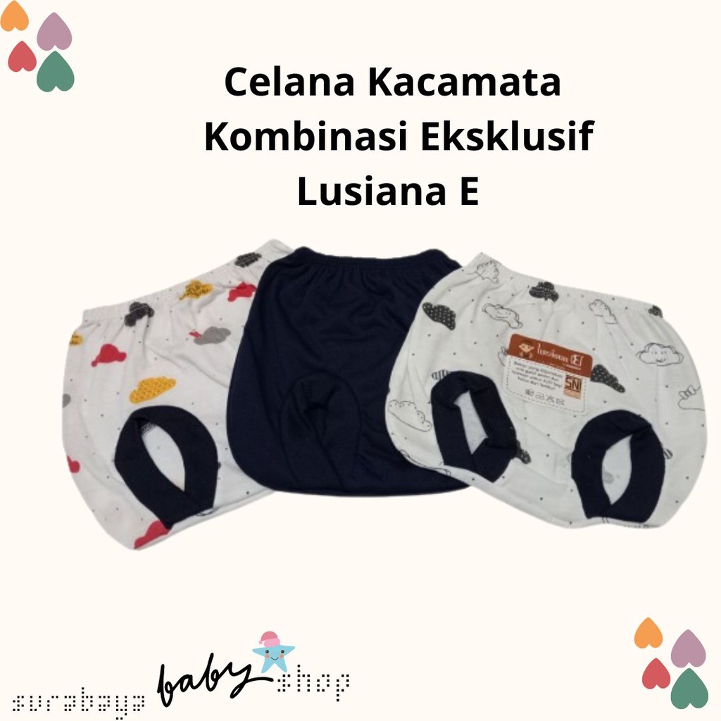 Celana Pop Bayi Baru Lahir Celana Kaca Mata Kombinasi Eksklusif Lusiana E 1pc/3pc/6pc 651030