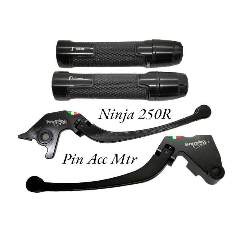 Paket Handle Rem Almunium Cnc Bremb0+Grip Rizoma Jalu Cnc Motor Ninja150/Ninja250 Pnp