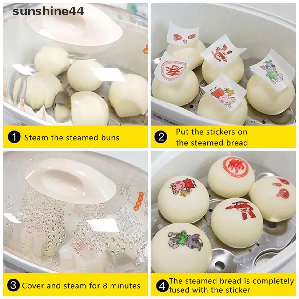 Sunshine 42Pcs Edible Gluous Rice Paper Kukus Roti Stiker Kartun Baking Paper.