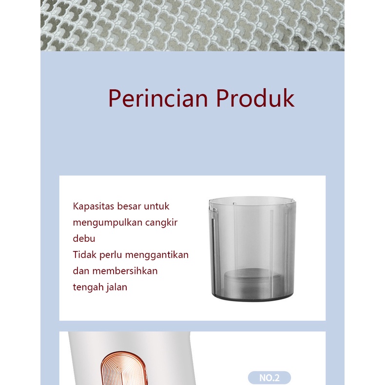 Vacum Cleaner Penyedot Debu 2in1 Debu Dan Tungau Portabel/Home Wireless Carpet Sofa Dust Bin Kamar Tidur Serangga Mite Remover Diisi Ulang