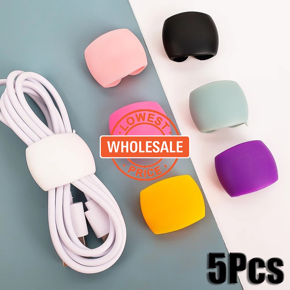 [Harga Grosir] 5Pcs Pack Untuk Komputer, TV, Rumah, Kantor, Kabel Mobil Cords Bulat Urus Klip Kabel Data Organizing Buckle USB Charging Cable Earphone Fridge Line