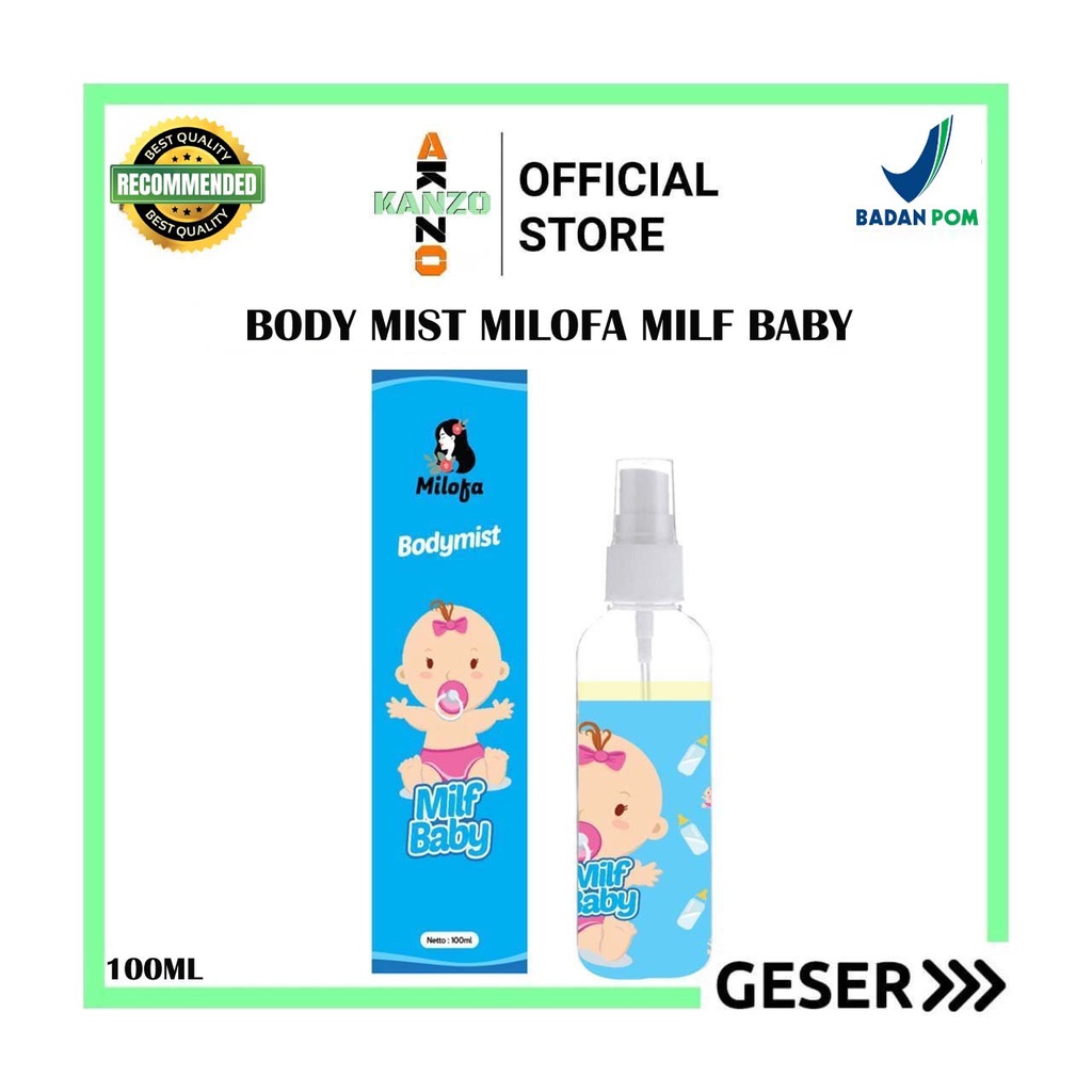 Kanzo - [BPOM] Parfum Body Mist Milofa Milf Baby 100ml / Body Mist Milf Baby 100ml Best Seller / Parfum Milf Baby Milofa 100ml