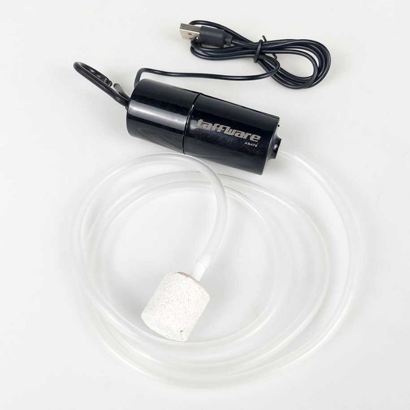 Pompa Udara Aerator USB AC DC Oksigen Udang Aquarium Pancing 1 Lubang 5V 1W