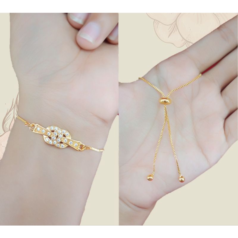 GROSIR PERHIASAN GELANG TANGAN SERUT GOLD LAPIS EMAS 18K IMPORT | GELANG PERMATA SERUT