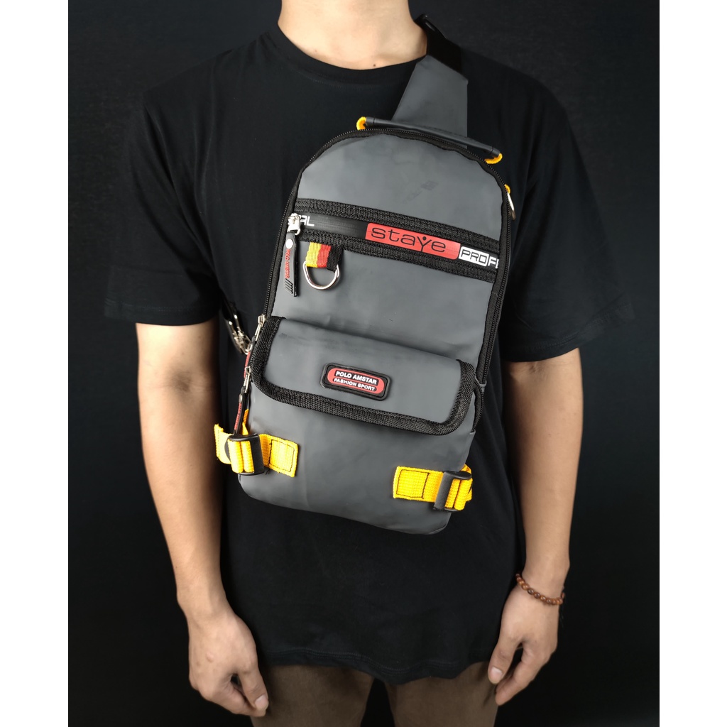 Tas Pundak 3 Fungsi Waterproof Bahan Ballon Tebal Original Polo Amstar Ransel Slingbag Tas Selempang Cross Bodybag