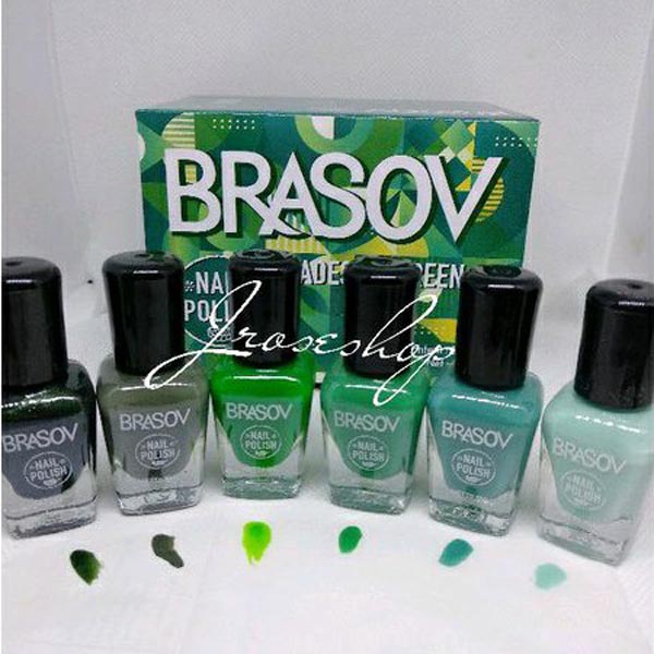 [6 WARNA HIJAU | BISA PILIH WARNA | BPOM] Brasov Nail Polish Green | Cat Kutek Hijau 8ml_Cerianti