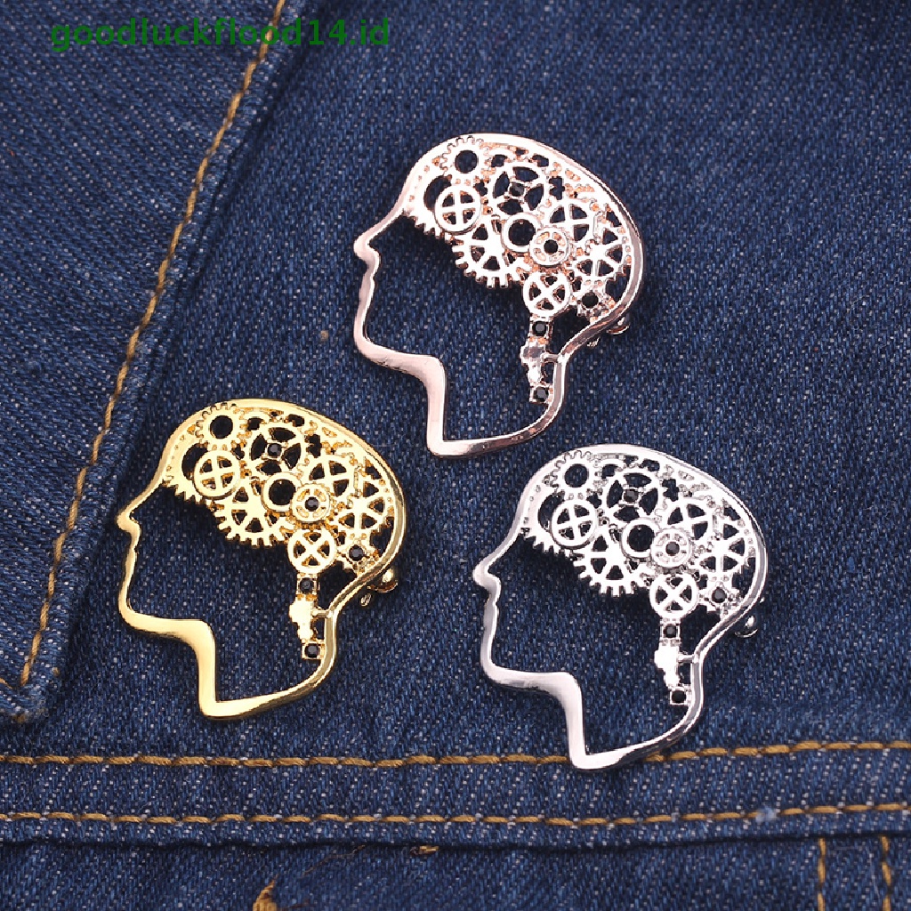 [GOOGFOUR] Vintage Brain Shape Bros Kerah Lencana Korsase Pin Dekoratif Perhiasan Hadiah [TOP]