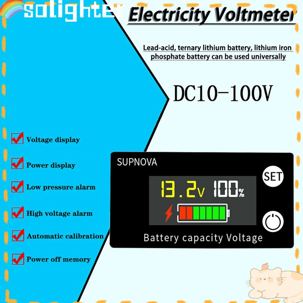 Indikator Kapasitas SOLIGHTER High Quality Voltmeter Mobil Motor Lead Acid