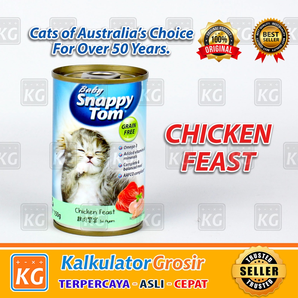 Snappy Tom Baby 150gr Makanan Basah Kucing kitten Kaleng 150 gr Wet Food Snappy Tom Baby 150 gram Wet Food For Cat Real Meat