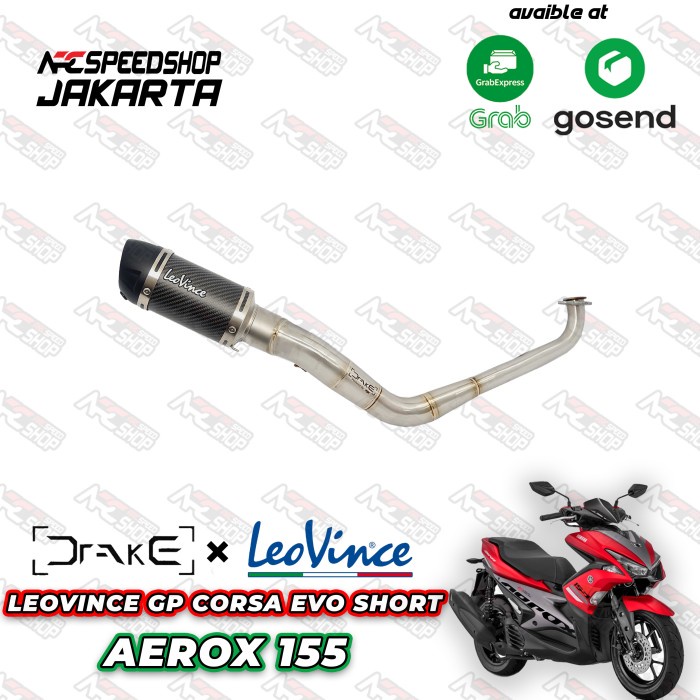 Header R9 Drake Yamaha Aerox 155 + Silencer Leovince Series #Original