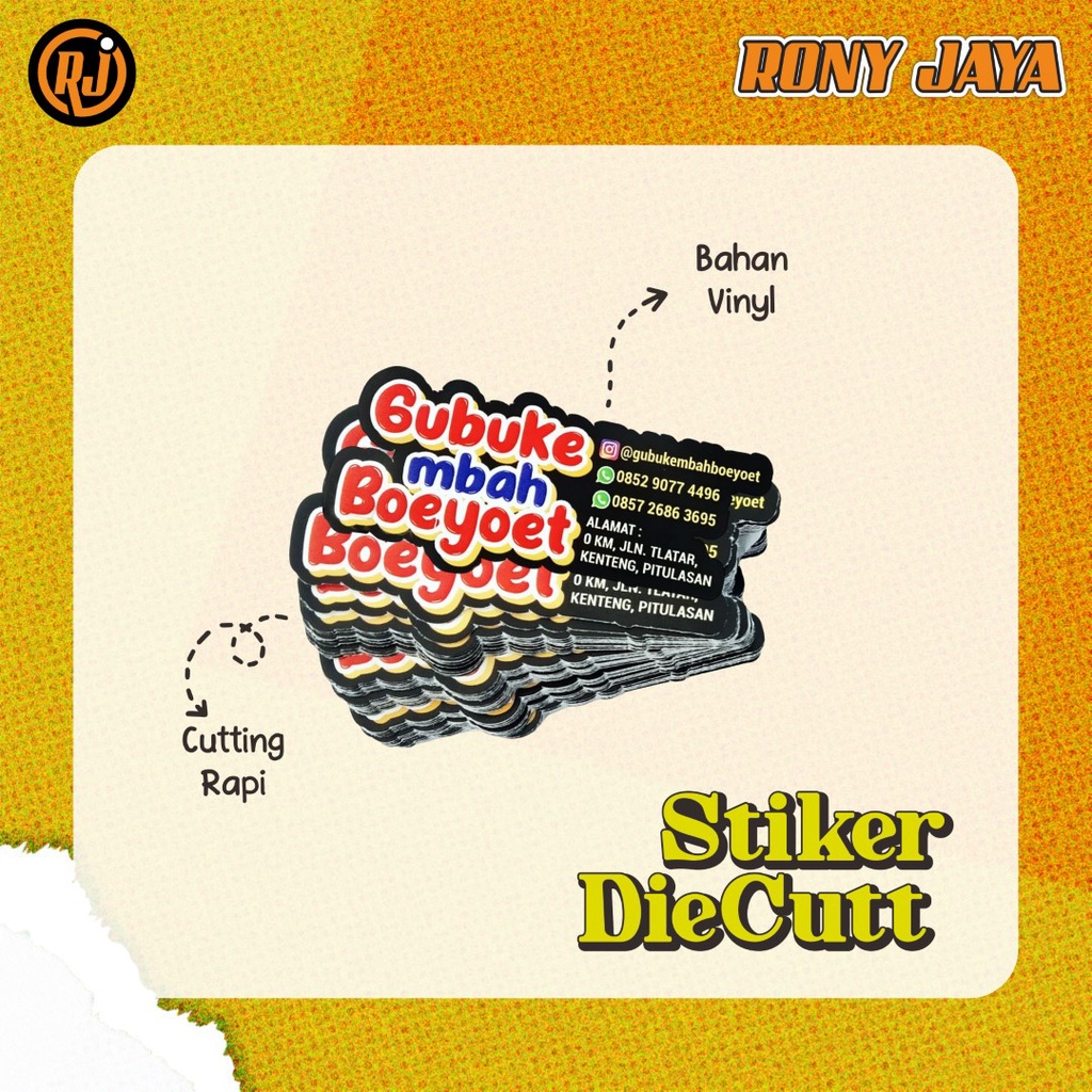 

Stiker Cutting vinyl Putus ( die cutt)