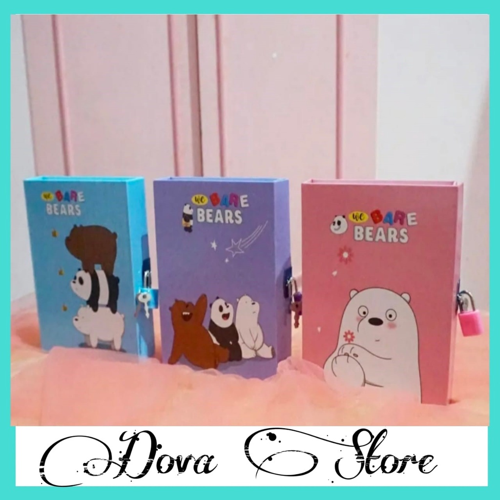

DIARY GEMBOK WE BARE BEARS GRIZZLY ICE BEAR PAN PAN LUCU IMUT