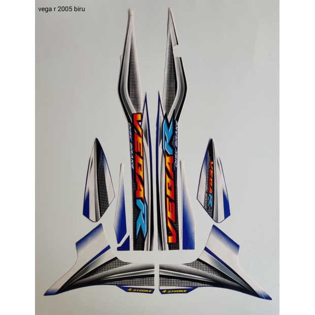 STRIPING ORI STICKER LIST BODY YAMAHA VEGA R Th 2005) Biru