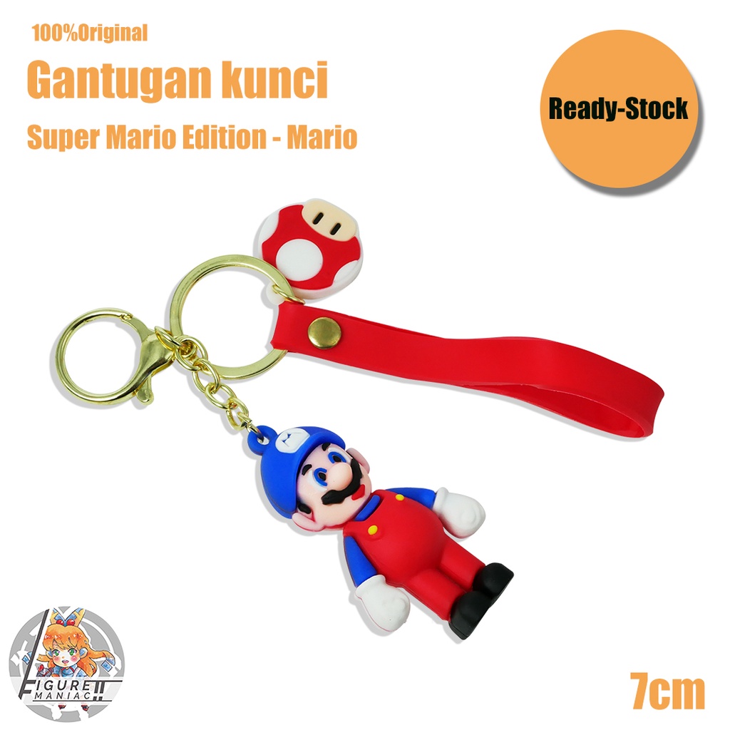 Gantungan Kunci - Super Mario Bross 3D Edition 7 cm Premium Import Mario Bross Gantungan Kunci Lucu Gantungan Kunci Cute