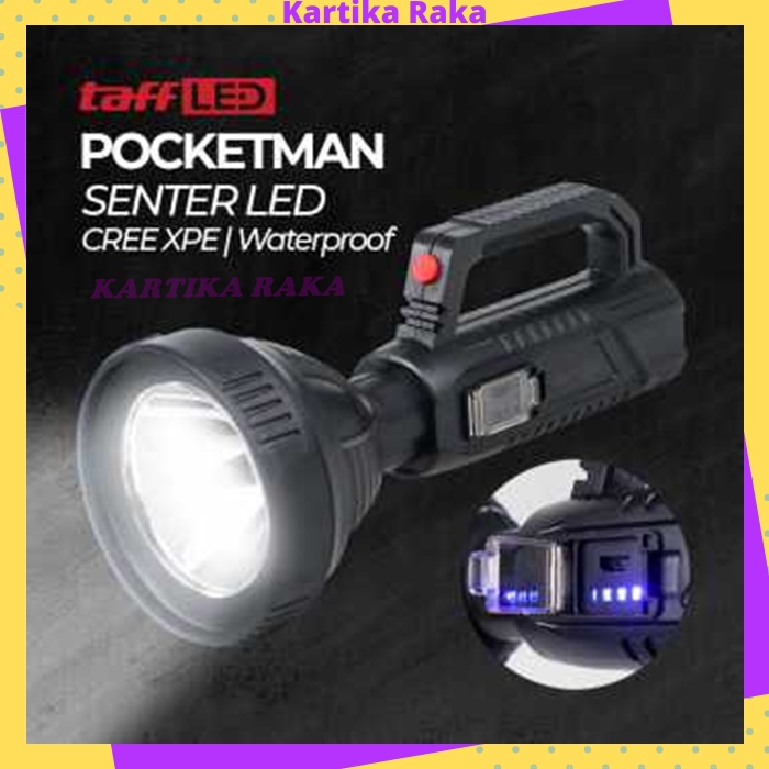 KR TaffLED Pocketman Senter LED Flashlight Waterproof USB Rechargeable Cree XPE - LH-A08