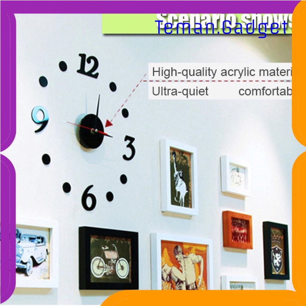 TG-PJM Taffware Jam Dinding DIY Giant Clock Creative Design 30cm - DIY-06