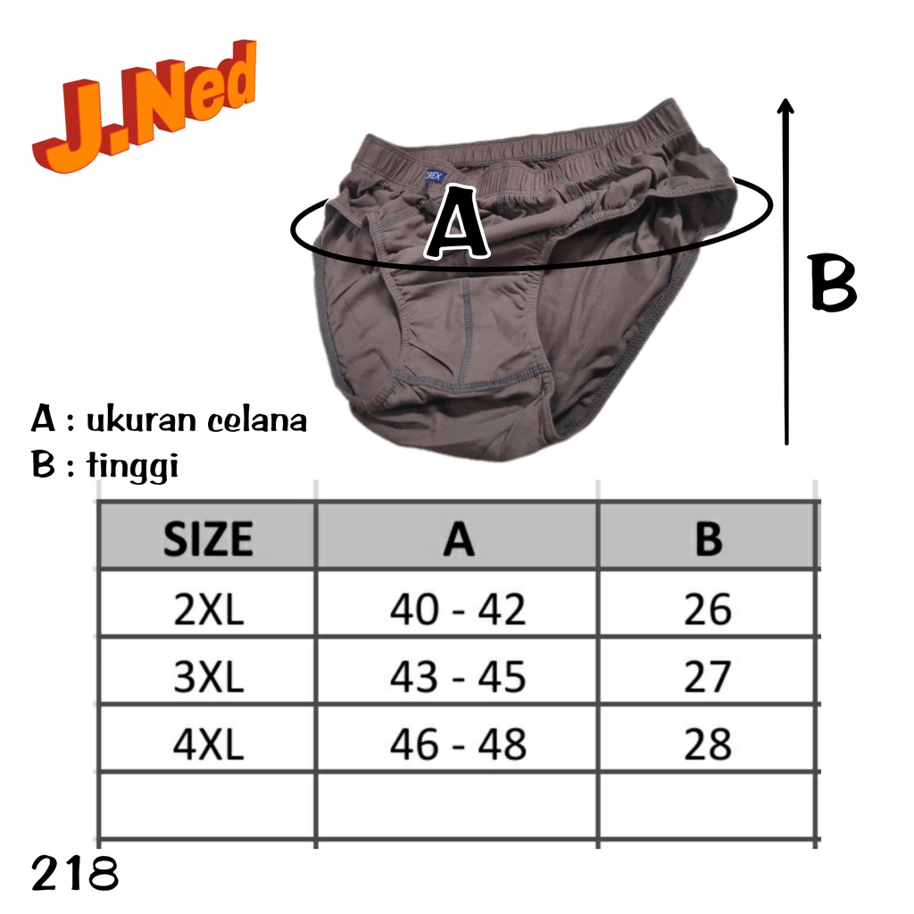 J218T - (per box isi 3) SOREX CELANA DALAM PRIA PRIA JUMBO BIG SIZE