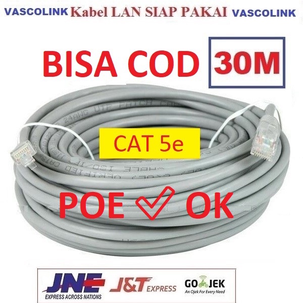 Kabel internet LAN UTP cat 5e siap pakai 30m 30 meter