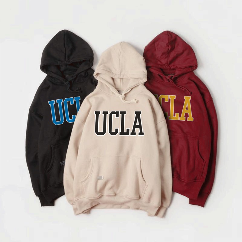 Parisdivarious Sweater Hoodie Jemper Ucla Bahan Fleece Size S - XXL (Pria &amp; Wanita)