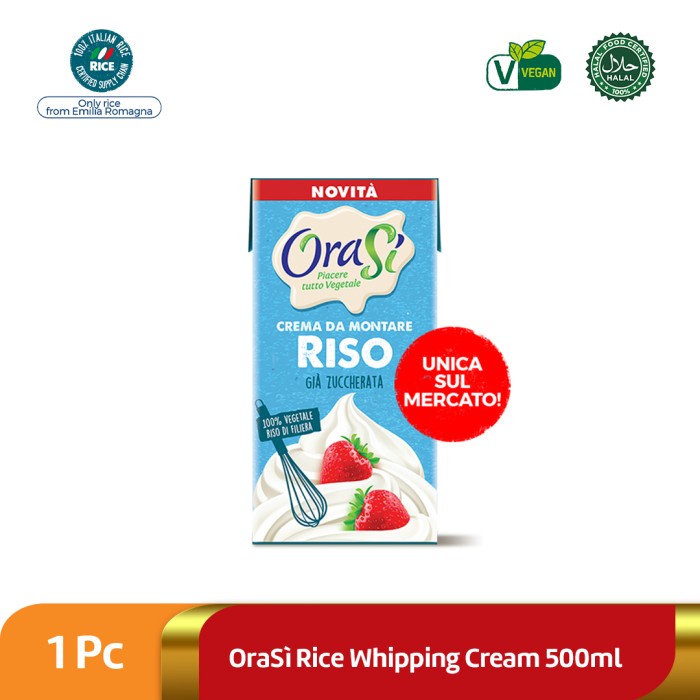

[BISA COD] Orasi Rice Whipping Cream 500ml / Krim kocok / Whipped Cream Vegan