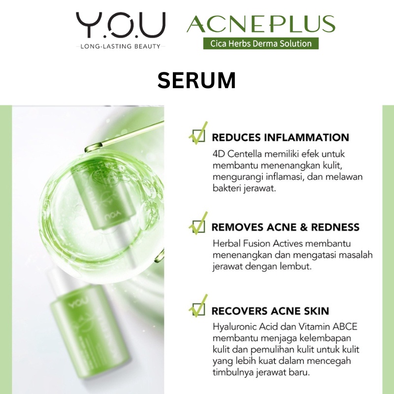 YOU Acne Plus Treatment / Perawatan Wajah Berjerawat AcnePlus Facial Wash | Toner | Serum | Moisturizer | Spot Care