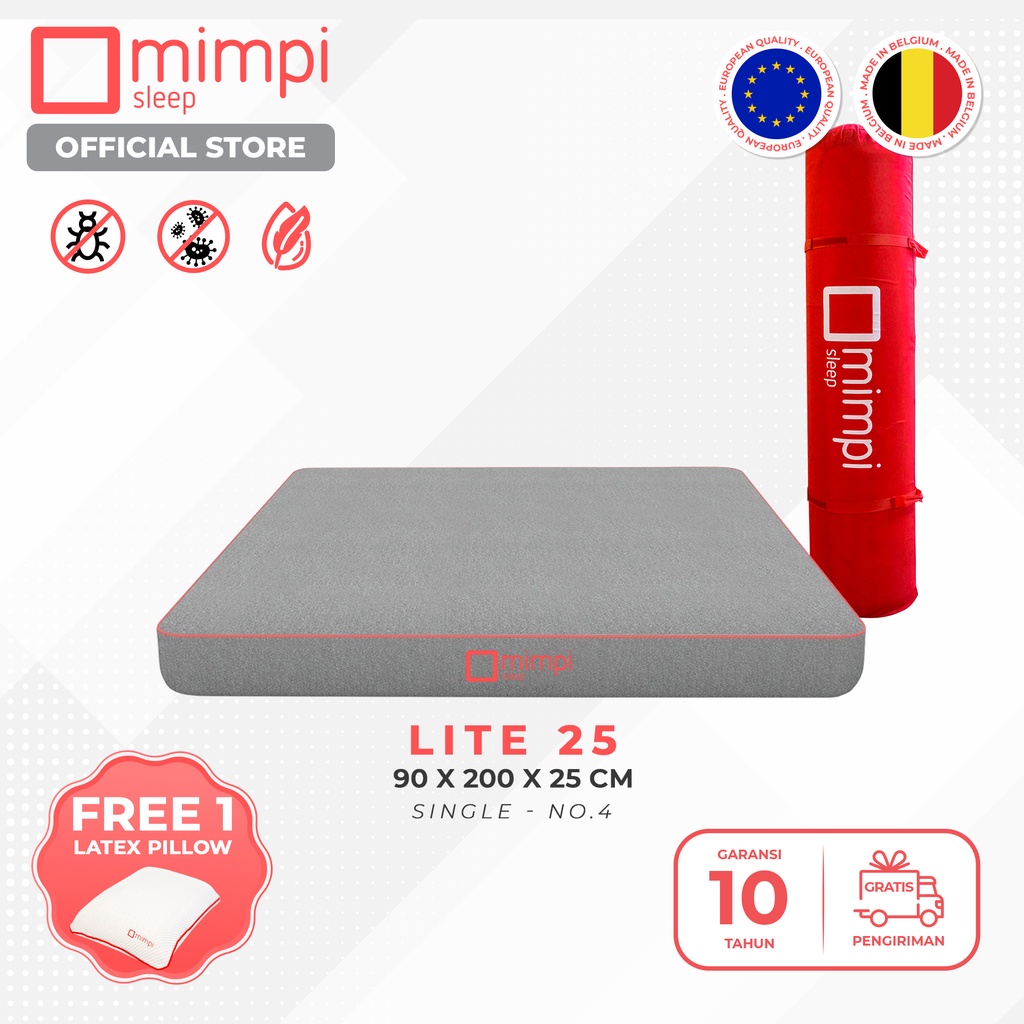 Kasur Mimpi Lite 25 cm 90 x200 (Kasur Latex)