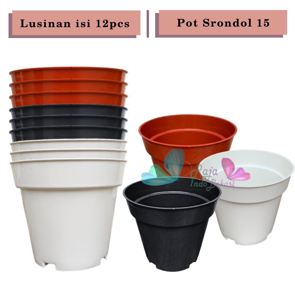 Rajaindobekasi Lusinan 12PCS Pot Tinggi Srondol 15 Putih Hitam Merah BataTerracota Terracotta Merah Coklat - Pot Tinggi Usa Eiffel Effiel 18 20 25 Pot Tinggi Tirus 15 18 20 30 35 40 50 Cm Pot Bunga Plastik Lusinan Pot Tanaman Pot Bibit Besar Mini Kecil