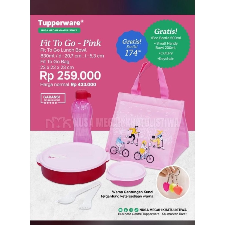 Jual TUPPERWARE FIT TO GO LUNCH BOX TAS PINK Shopee Indonesia