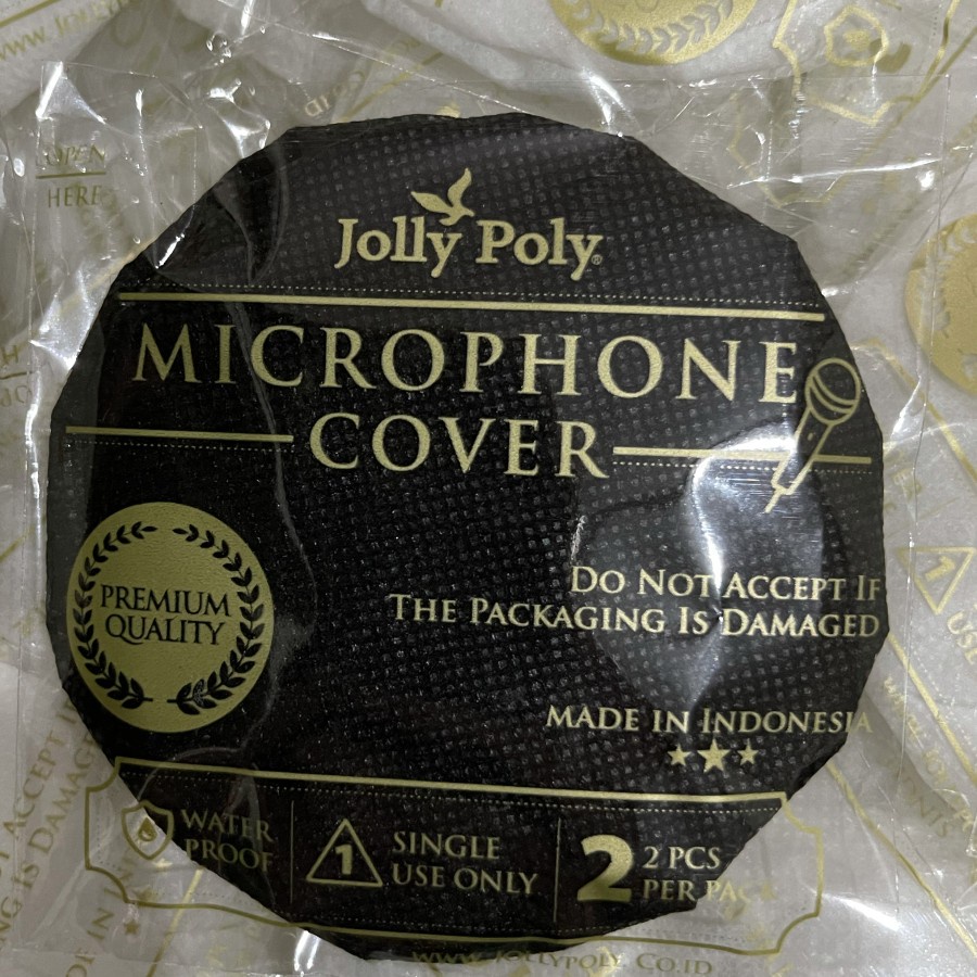 Sarung Mic JOLLY POLY ECER Gosir Cover mic Sekali Pakai Mic Karaoke