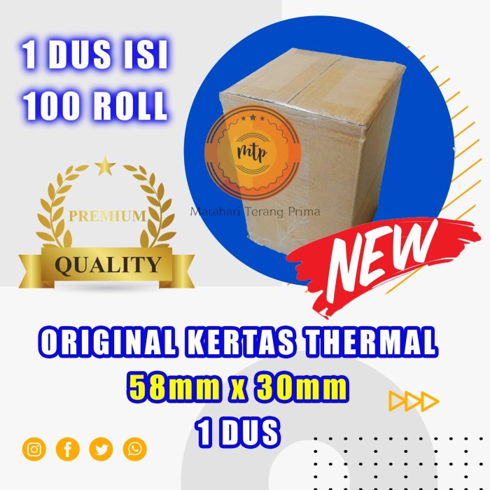 

favorit] Kertas thermal paper roll / Kertas Termal 58 x 30 1 Dus - BERKUALITAS
