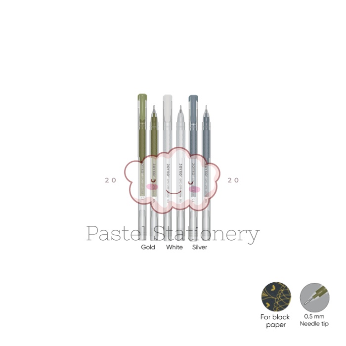 

Color Gel Pen Joyko White Gold Silver Metallic Colors GPC-299 0.5mm - Pulpen Pena Bolpen Warna 0,5 mm