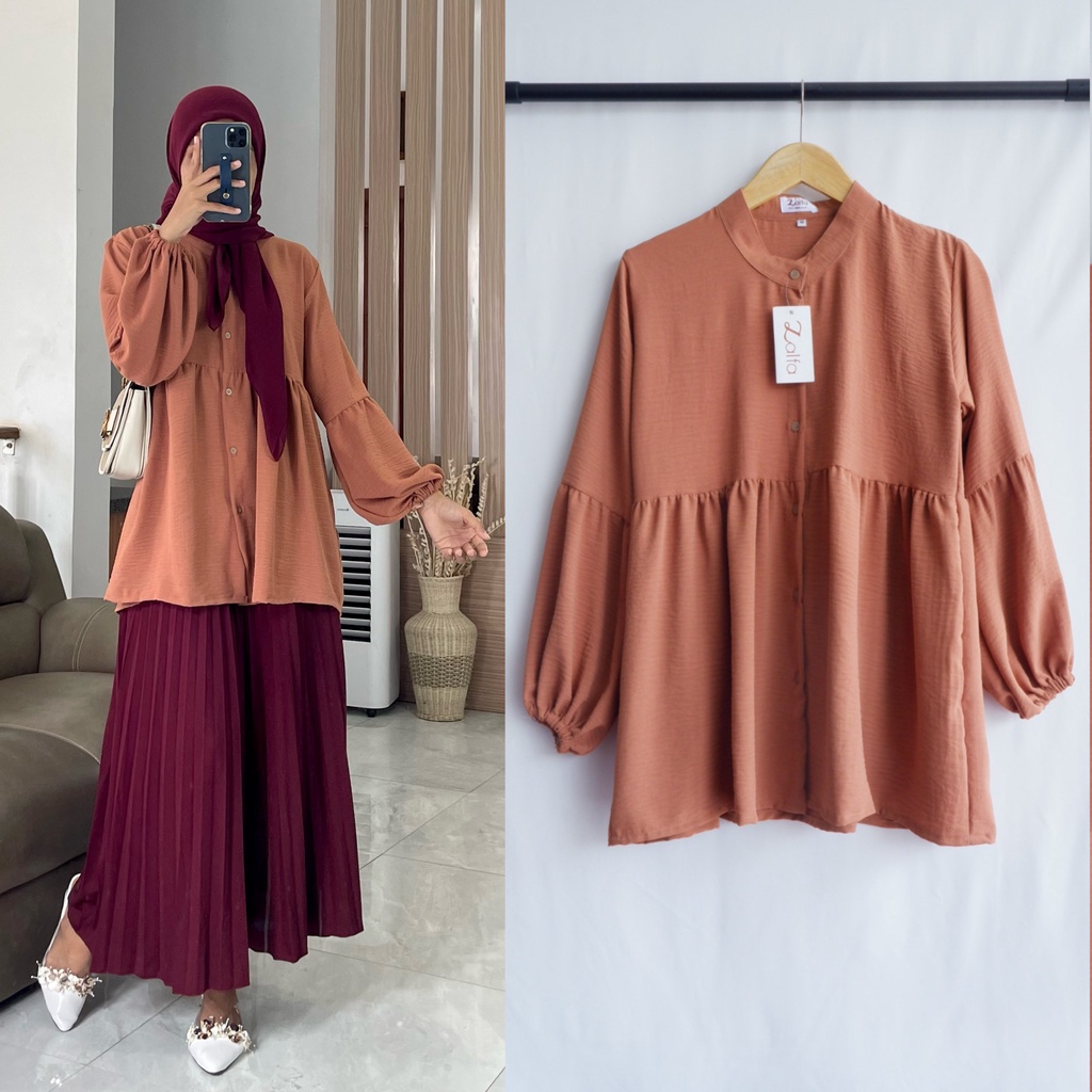 TANIA blouse by ZALFA OUTFIT / blouse polos / blouse crincle