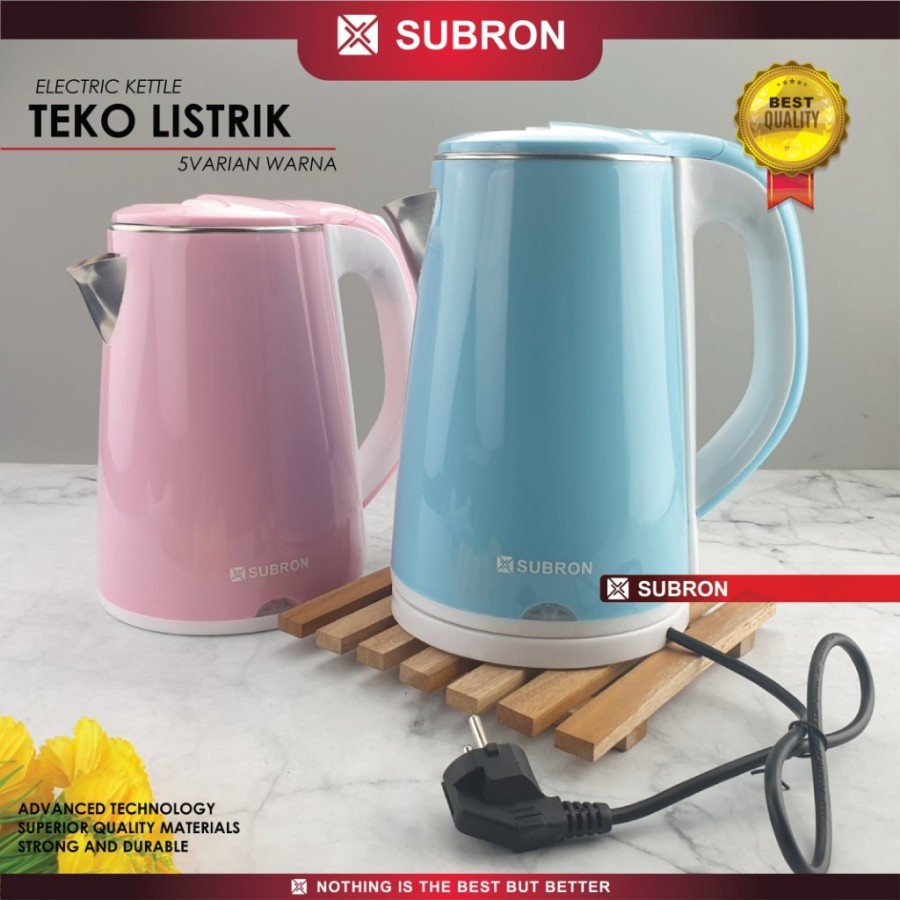 SUBRON Teko Termos Listrik Pemanas Air Kettle 1500W 450W Electric Kapasitas 2L 2.3L Murah