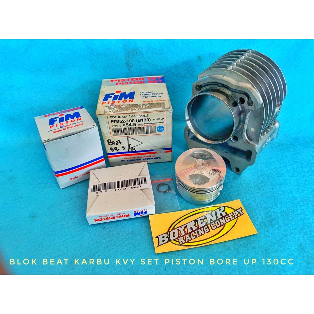CYLINDER BLOK BEAT KARBU KVY BEAT FI KZL 130CC PISTON 53.5 54 55 55.5 56 RKN/FIM RANDOM - BOYRENK