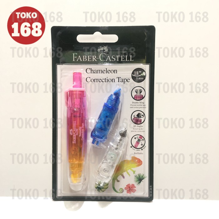 

FABER CASTELL Correction Tape/Tipex Kertas Chameleon + Refill (SET)