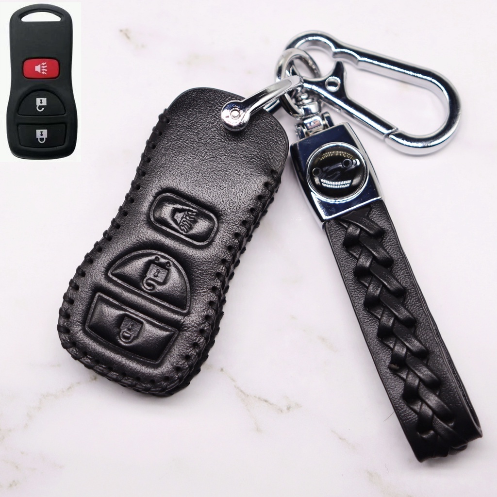 Untuk Nissan Almera Navara X-Trail Serena Livina Sylphy Remote Key Cover Leather Key Case