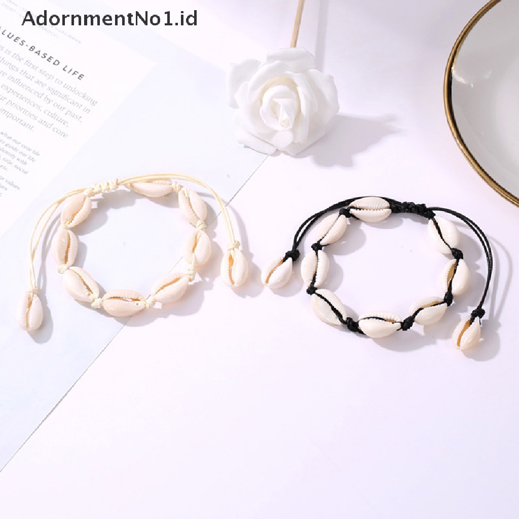 [AdornmentNo1] Gelang Kaki Shell Alami Untuk Wanita Perhiasan Kaki Musim Panas Pantai Barefoot Bracelet [ID]